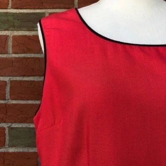 Vintage 1990s Oleg Cassini Pink Black Sleeveless Dress 👗